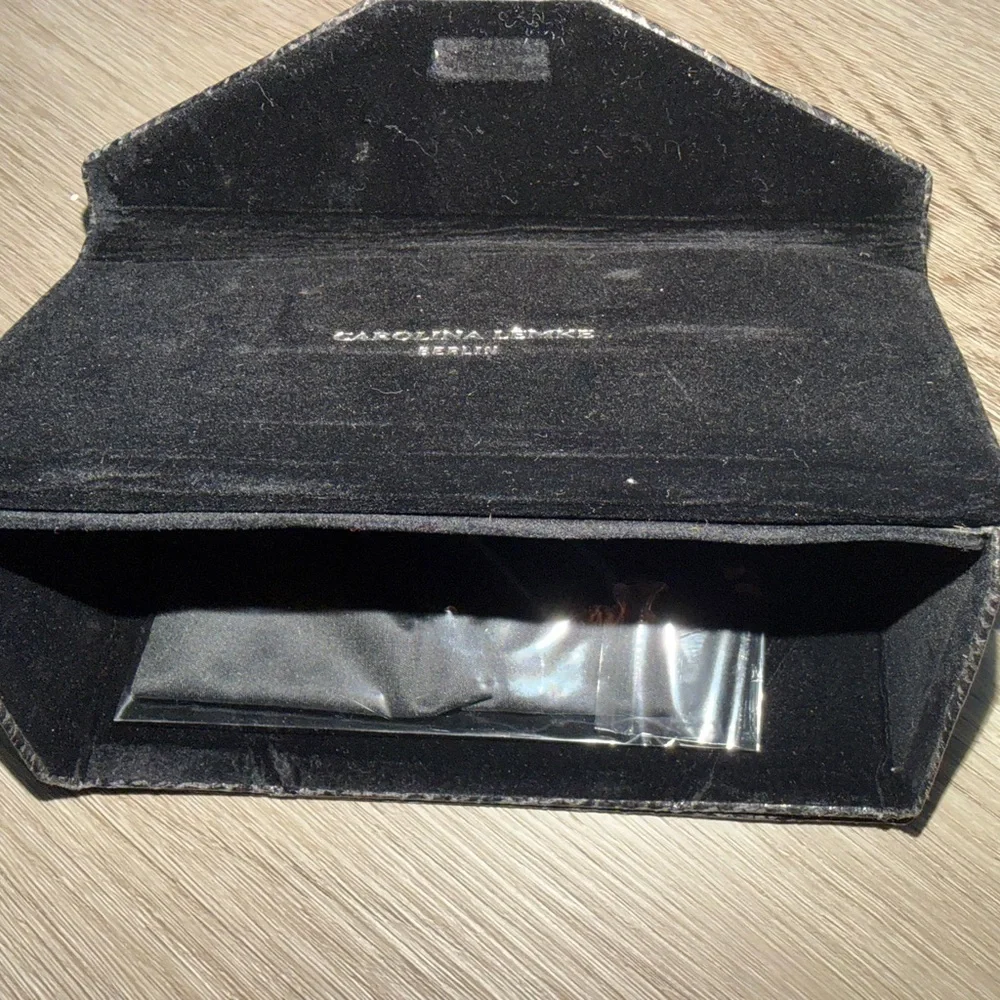 Carolina Lemke Berlin Black Snakeskin Sunglasses case